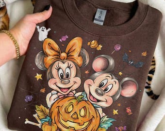 Retro Disney Mickey Mouse Halloween Sweatshirt, Mickey Halloween Pumpkin Shirt, Disneyland Halloween Shirt, Halloween gift for kids