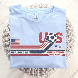 USA Soccer Retro Shirt, USA Soccer World Vintage Shirt, United States Football Tee, Soccer Fan Gift, US Soccer Gift, usa Game Day Shirt image 5