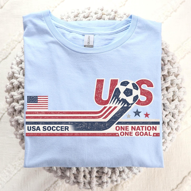 USA Soccer Retro Shirt, USA Soccer World Vintage Shirt, United States Football Tee, Soccer Fan Gift, US Soccer Gift, usa Game Day Shirt image 5