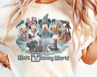 Walt Disney World Happiest Place On Earth Vintage Comfort Colors Shirt, Vintage Mickey Pluto Donald Goofy Disney tee, Walt Disney World Tee