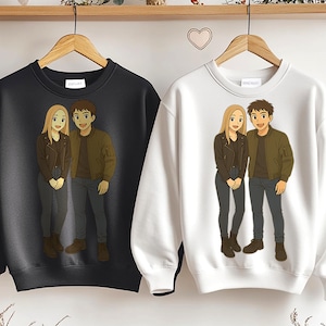 Matching Anime Couple Sweatshirts – Kawaii His & Hers Outfits | Romantic Gift for Anime Lovers