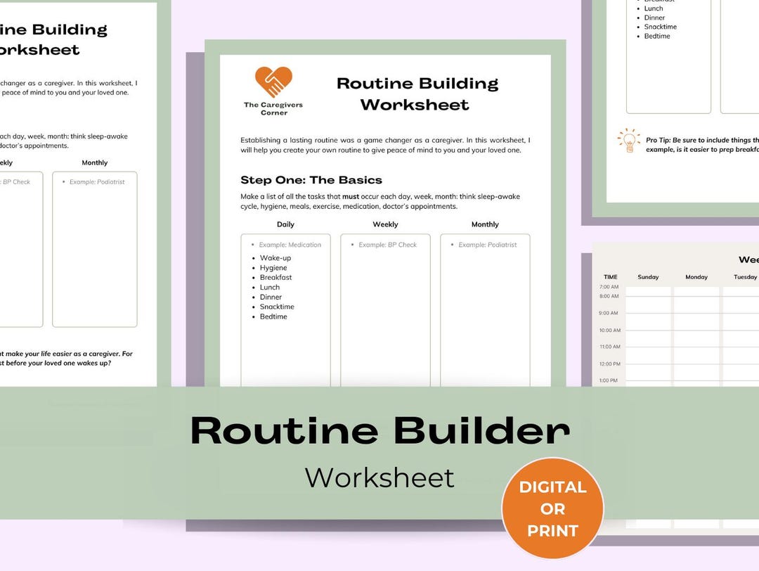 Printable Routine Chart for Caregivers | Elderly Routine Schedule Guide ...