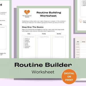 Printable Routine Chart for Caregivers | Elderly Routine Schedule Guide | Caregiver Schedule | Digital PDF Download