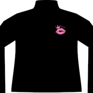 Chaqueta con estampado de labios rosas y corona / Chaqueta de entrenamiento con cremallera completa