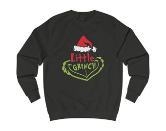 Little Grinch Santa Hat sweatshirt | Christmas holiday sweater