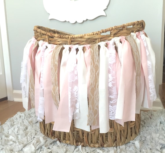 pink and burlap baby shower decorations