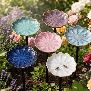 Keramik Biene Wasserschale mit Einsatz, Schmetterling Puddler Gartendekoration, Bestäuber freundliches Gartengeschenk, Bienenliebhaber Geschenk, Outdoor Yard Art