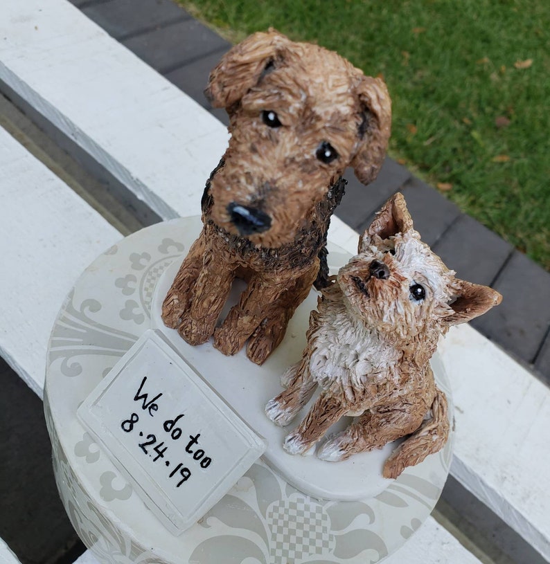 Custom made Pair of Dog Polymers clay cake topper Etsy