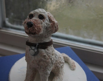 Custom made single Dog Polymer clay cake topper
