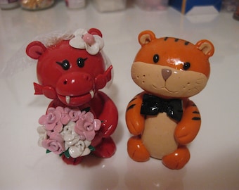 Customized Chinese zodiac animal signs cake toppers (click and see which one you are)