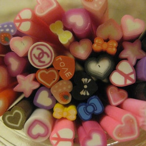 10 Pcs Polymer Clay Canes in Love Designs Mix image 1