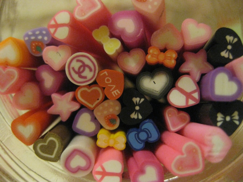 10 Pcs Polymer Clay Canes in Love Designs Mix image 1