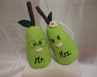The Perfect Pair (Pear)  MR. & MRS. Cake Topper