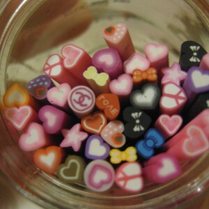 10 Pcs Polymer Clay Canes in Love Designs Mix image 4
