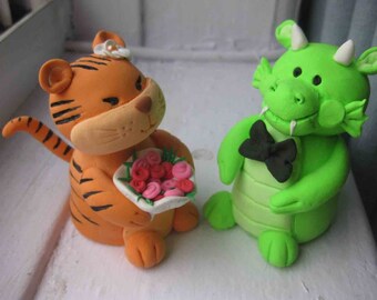 Customized Chinese zodiac animal signs cake toppers (click and see which one you are)