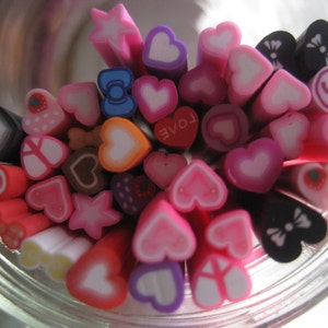 10 Pcs Polymer Clay Canes in Love Designs Mix image 2