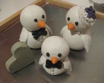 Bird Family Cake topper (Daddy, Mommy and Baby Bird )