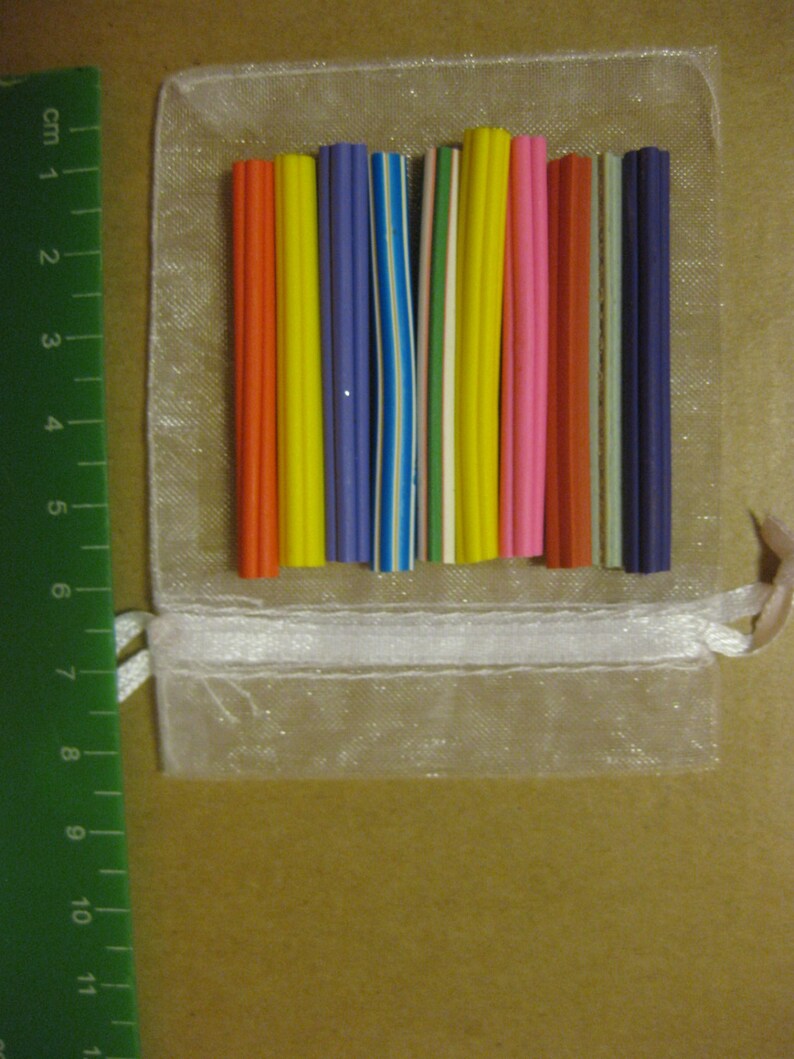 10 Pcs Polymer Clay Canes in Love Designs Mix image 5