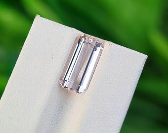 Natural Very Slightly Pink Topaz 3.27ct Emerald Cut • Katlang Pakistan • Untreated