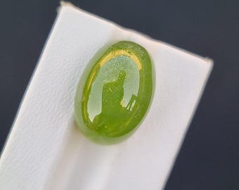 Natürlicher Grüner Peridot Oval Cabochon 18,62 Ct | Unbehandelter Peridot Edelstein | Loser Geburtsstein Gem