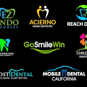 Bearbeitbares Dentist Logo Bundle - Anpassbare Dentist Logo Dateien