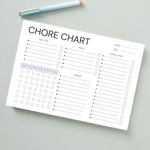 Adult Chore Chart Printable: Weekly Task Planner (Digital Download)