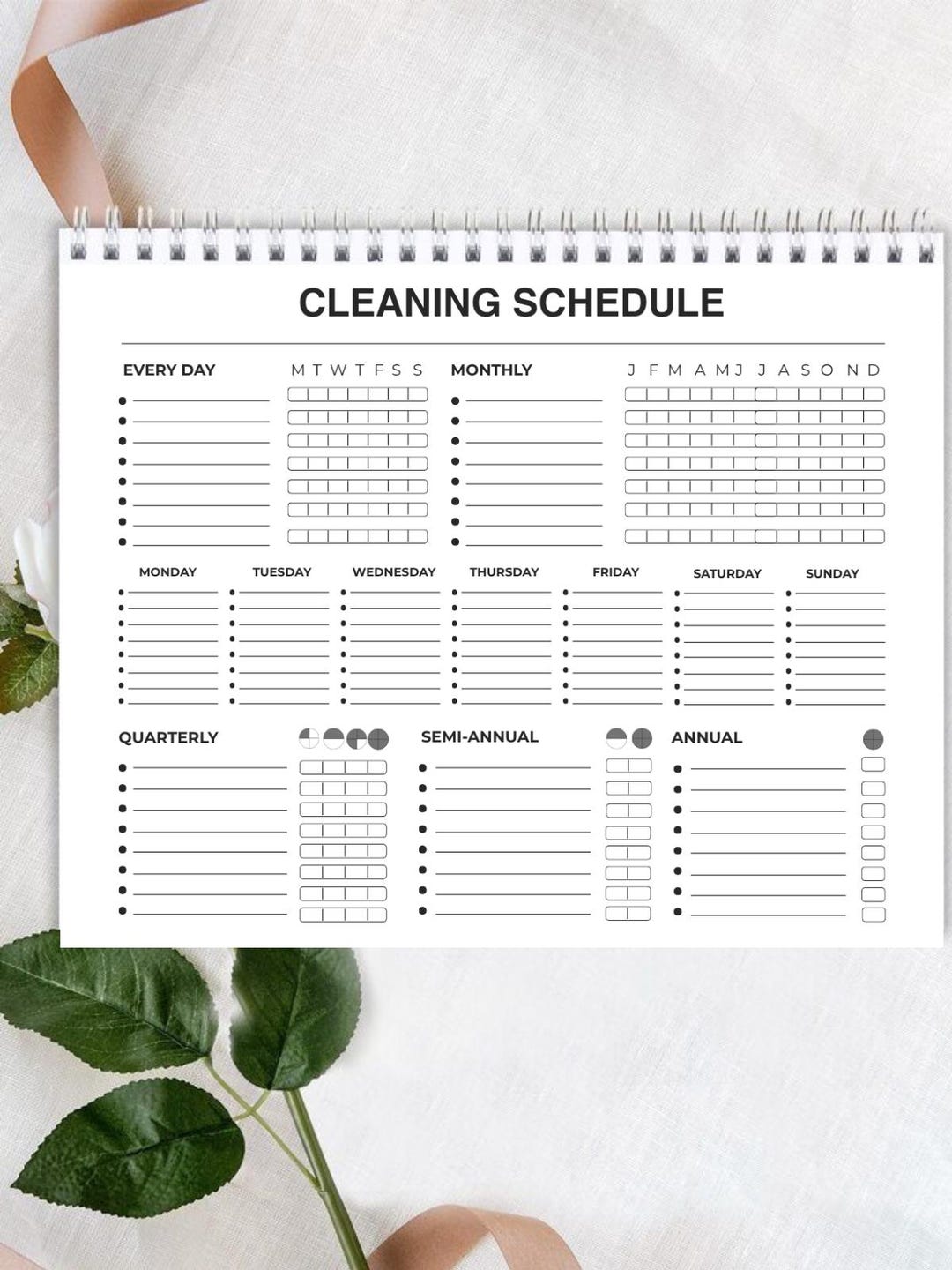 Editable Cleaning Schedule Printable: Customizable Home Cleaning ...