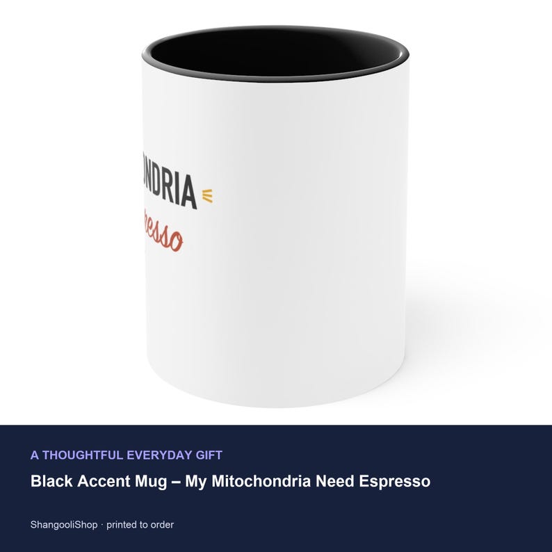 Black Accent Mug – My Mitochondria Need Espresso image 3