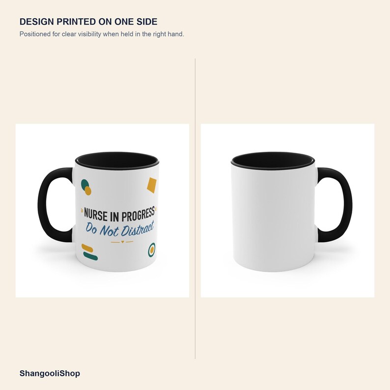Black Accent Mug – Nurse in Progress Do Not Distract image 4