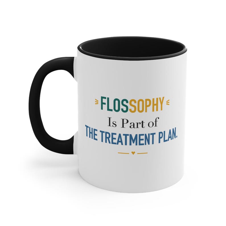 Taza con detalles en negro: Flossophy forma parte del plan de tratamiento. imagen 1