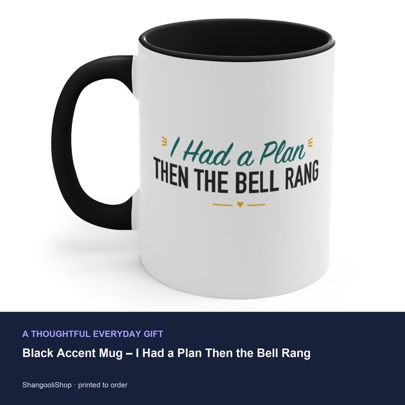 Taza con detalles en negro: Tenía un plan, pero entonces sonó el timbre. imagen 3