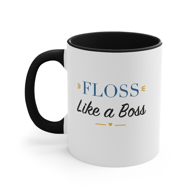 Black Accent Mug – Floss Like a Boss image 1