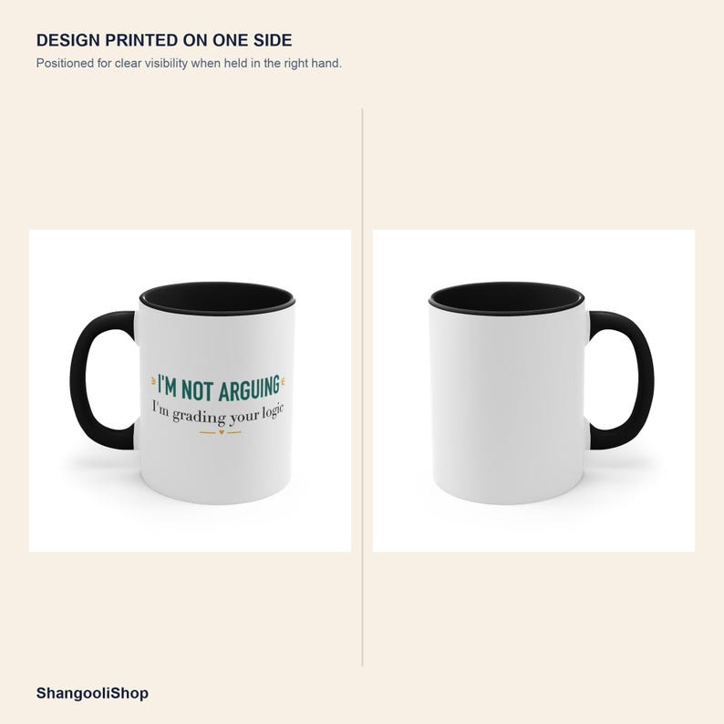 Taza con detalles en negro para profesores: No estoy discutiendo, estoy evaluando tu lógica. imagen 4