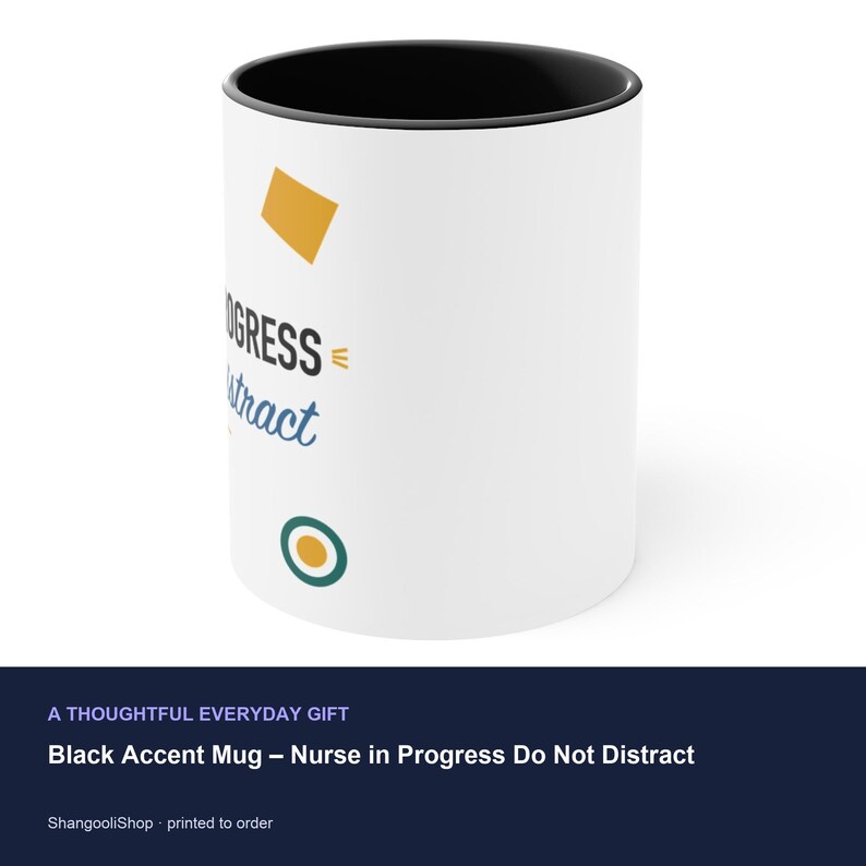 Black Accent Mug – Nurse in Progress Do Not Distract image 3