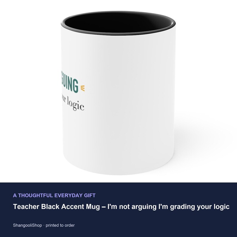 Taza con detalles en negro para profesores: No estoy discutiendo, estoy evaluando tu lógica. imagen 3