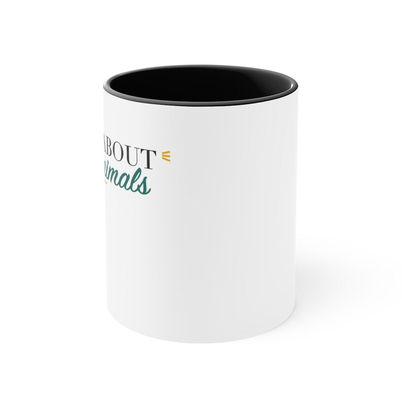 Black Accent Mug – Ask Me About Weird Animals image 2