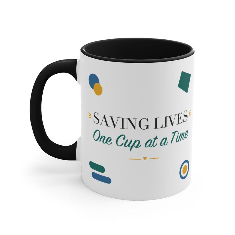 Black Accent Mug – Saving Lives One Cup at a Time image 1