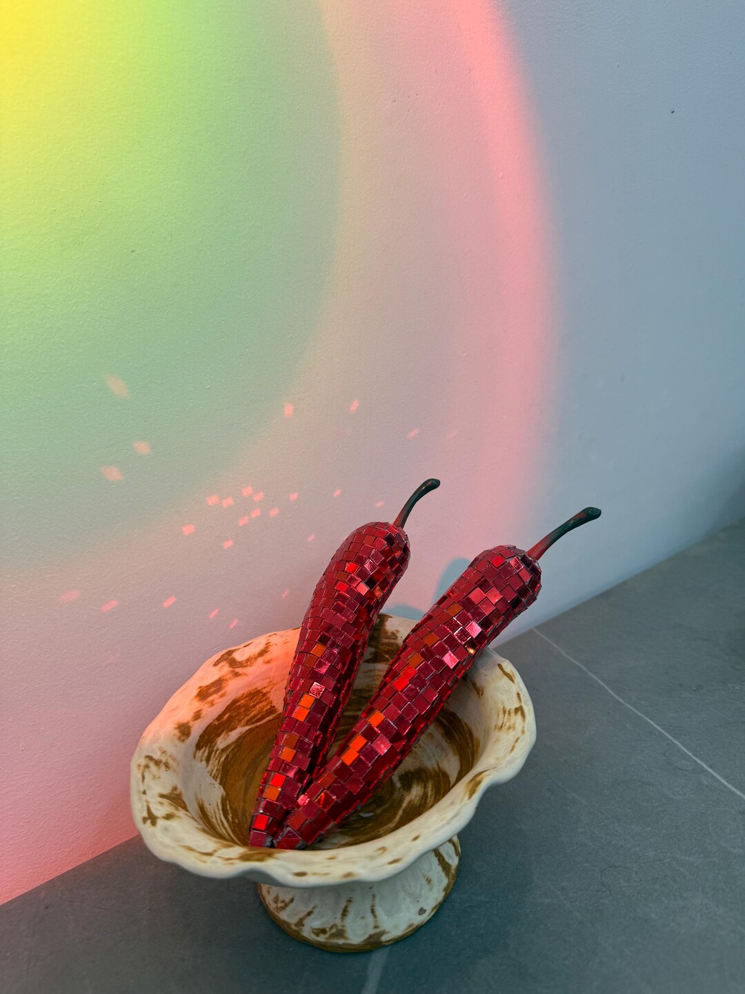 Red Mirrored Chili Pepper Decor, Mosaic Tile Art - Kitchen Decor - Etsy