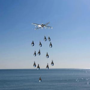 Glass Wind Chime “Rain” – Handmade Fused Glass Bell – Artistic Garden & Home Hanging Decor