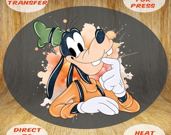 Disney Goofy Heat Transfer: Disneyland Watercolor - Ready to Press DTF