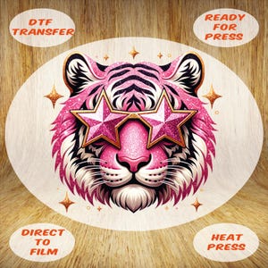 Glitter Tiger DTF Transfer: Game Day Iron-On Heat Press