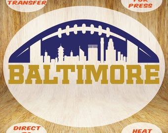 Baltimore Football DTF Transfer: DIY Ball for Shirts Heat Press-Iron On