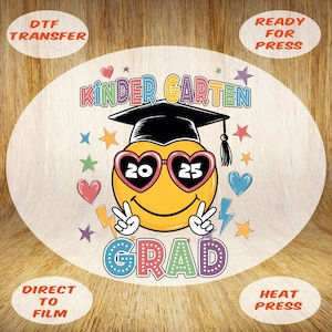 Kindergarten Grad 2025 DTF Transfer: Heart Glasses Heat Press