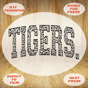 Tigers Team Mascot DTF Transfer: School Spirit Iron-On Design