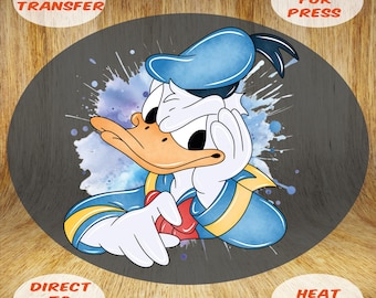 Disney Donald Duck Heat Transfer: Disneyland Watercolor - Ready to Press DTF