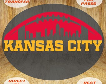 Kansas City Football DTF Transfer: DIY Ball for Shirts Heat Press-Iron On