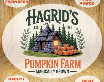 Hagrid's Pumpkin Farm DTF Transfer: Retro Halloween Heat Press