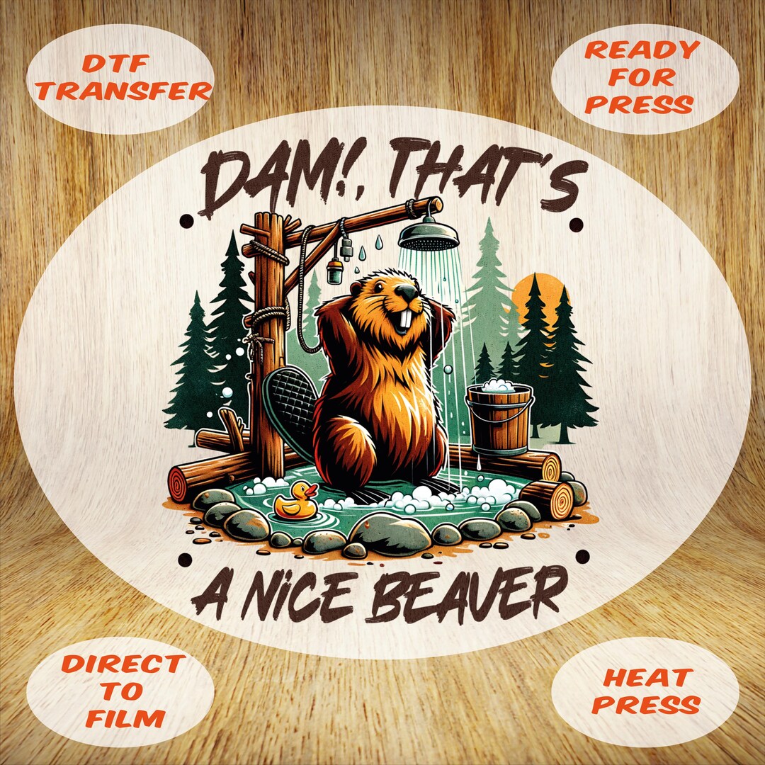 Retro Beaver DTF Transfer: Summer Vacation Iron-on Decal - Etsy