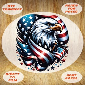 American Eagle USA Flag DTF Transfer: Patriotic Heat Press