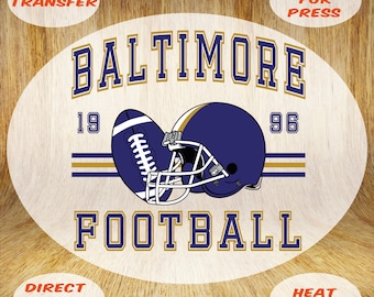 Baltimore Football 1996 DTF Transfer: Retro NFL Heat Press